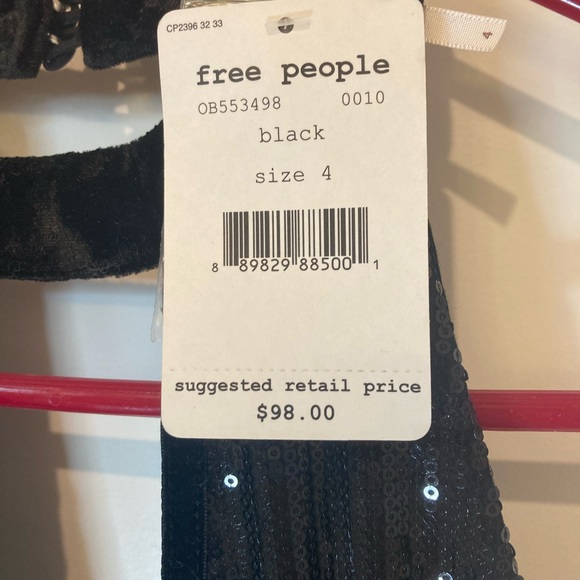 Free People Black Sequin Halter NWT 4 - Picture 5 of 7